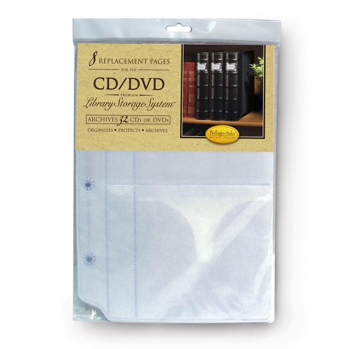 Bellagio-Italia DVD Storage Binder Insert Sheets - Pack of 8