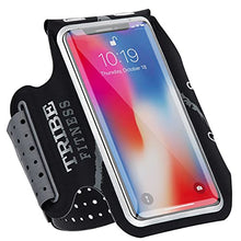 Load image into Gallery viewer, TRIBE Running Phone Holder Armband. iPhone &amp; Galaxy Cell Phone Sports Arm Bands for Women, Men, Runners, Jogging, Walking, Exercise &amp; Gym Workout. Premium Japanese Lycra. Strap Extension &amp; Key Pocket.
