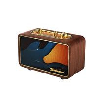 Yogyro Retro Bluetooth Speaker with Radio, Trenbader.com Portable Speaker for iPhone Home Office. Small Vintage Radio for Father Elder Old People, Rechargeable 2500mAh, Wooden, Mic
