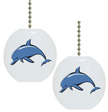 Load image into Gallery viewer, Set of 2 Dolphin Nautical Solid Ceramic Fan Pulls
