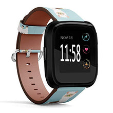 Load image into Gallery viewer, Replacement Leather Strap Printing Wristbands Compatible with Fitbit Versa - Cute Cartoon Llama
