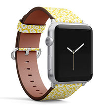 Load image into Gallery viewer, Compatible with Small Apple Watch 38mm, 40mm, 41mm (All Series) Leather Watch Wrist Band Strap Bracelet with Adapters (White Daisies On)
