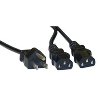 Offex Computer / Monitor Power Y Cord, Black, NEMA 5-15P to Dual C13, 10 Amp, UL / CSA Rated, 6 Foot