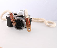 Load image into Gallery viewer, Fotga 39&quot; White Cutton Vintage Simple Soft Camera Hand Grip Wrist Strap for Canon Nikon Sony Samsung Panasonic Olympus Leica Pentax Fujifilm DSLR
