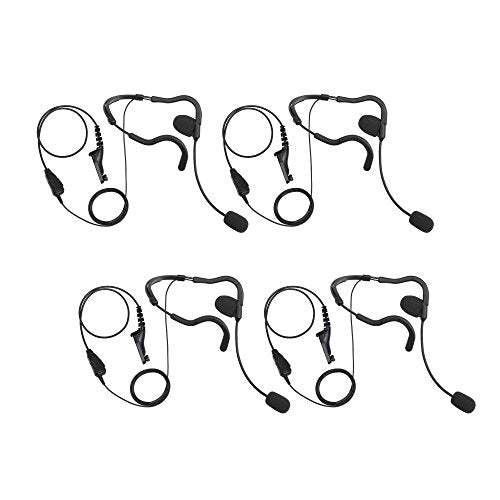 Bommeow 4 Pack BHDH01-M9 Ultra Light Single Ear Muff Headset for Motorola MOTOTRBO Tetra Terminal Portable Radio