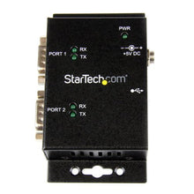 Load image into Gallery viewer, StarTech.com 2-Port Industrial Wall Mountable USB to Serial Adapter Hub with DIN Rail Clips, Black (ICUSB2322I)
