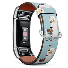 Load image into Gallery viewer, Replacement Leather Strap Printing Wristbands Compatible with Fitbit Charge 2 - Cute Cartoon Llama
