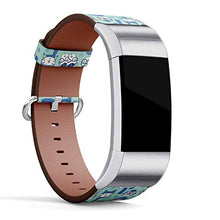 Load image into Gallery viewer, Replacement Leather Strap Printing Wristbands Compatible with Fitbit Charge 3 / Charge 3 SE - Winter Pattern with Fitbit Cute Animal Faces in Warm Hats, mufflers

