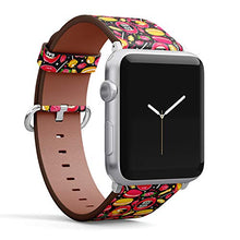 Load image into Gallery viewer, S-Type iWatch Leather Strap Printing Wristbands for Apple Watch 4/3/2/1 Sport Series (42mm) - Cool Pattern with Sweet Lips, Roses, Macaroons, Diamonds and Lollipops
