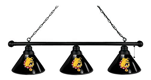 Ferris State 3 Shade Billiard Light with Black Fixture by Holland Bar Stool