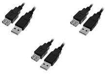 Load image into Gallery viewer, C&amp;E 3 Pack USB 2.0 Extension Cable, Black, A Male to A Female 3 Feet CNE460364
