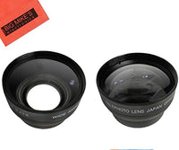 43mm 2.2X Telephoto Lens + 43mm 0.43x Wide Angle Lens with Macro for Canon Vixia HF R80, HF R82, HF R800, HF R70, HF R72, HF R700, HF R30, HF R32, HFM40, HFM41, HFM50, HFM52, HFM400, HFM500 Camcorder