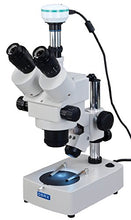 Load image into Gallery viewer, OMAX 3.5X-45X Digital Trinocular Table Stand Stereo Microscope with 2.0MP USB Digital Camera and Dual Illumination System
