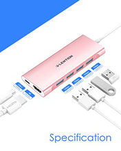 Load image into Gallery viewer, LENTION USB-C Multi-Port Hub with 4K HDMI Output, 4 USB 3.0, Type C Charging Compatible 2023-2016 MacBook Pro, New Mac Air &amp; Surface, Chromebook, More, Stable Driver Adapter (CB-C35, Rose Gold)
