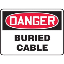 Load image into Gallery viewer, Accuform MELC111XV, 7&quot; x 10&quot; Adhesive Dura-Vinyl Sign:&quot;Danger Buried Cable&quot;, Pack of 20 pcs
