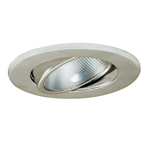 Jesco Lighting TM603ST 6-Inch Aperture Line Voltage Trim Recessed Light, Adjustable Gimbal Ring, Satin Chrome Finish