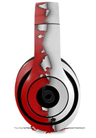 Skin Decal Wrap Works with Beats Studio 2 and 3 Wired and Wireless Headphones Ripped Colors Red White Skin Only Headphones NOT Included