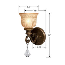 Load image into Gallery viewer, Norwalk 1 Light Swarovski Strass Crystal Bronze Sconce
