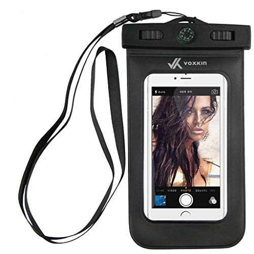Voxkin Premium Quality Universal Waterproof Case with Compass ? Lanyard - Best Water Proof, Dustproof, Snow Proof Dry Bag for iPhone 12 Pro, 12 Mini, S21 Ultra, OnePlus 8, 8 Pro, or Any Cell Phones