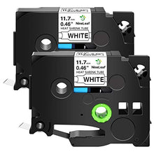 Load image into Gallery viewer, NineLeaf 2 Pack Black on White Heat Shrink Tubes Label Tape Compatible for Brother HSe-231 HSe231 HS231 HS-231 11.7mm 0.46&#39;&#39; P-Touch PT-D200 PT-D215e PT-D201 PT-D210 PT-D400 PT-D600 Label Maker

