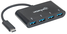 Load image into Gallery viewer, Manhattan 4-Port USB 3.0 Hub  with 5 Gbps Data Transfer, 1A Mobile Device Charging, 8 inch Cable  Compatible with PC, MacBook, Mac Pro, Mac mini, iMac, Surface Pro, Flash Drive - 162746
