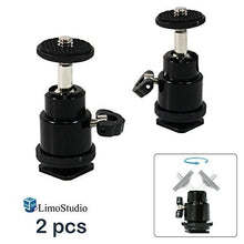 Load image into Gallery viewer, LimoStudio, AGG1253, 360 Degree Angle Adjustable Mini Ball Head for Photography, 1/4-inch Screw Thread Camera Mount, Flash Shoe Mount Bracket [2-Pack]
