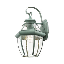 Load image into Gallery viewer, Livex Lighting 2151-06 Monterey 1 Light Outdoor Verdigris Finish Solid Brass Wall Lantern with Clear Beveled Glass

