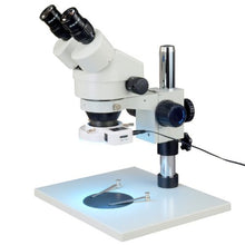 Load image into Gallery viewer, OMAX 7X-45X Zoom Binocular Stereo Microscope with Large Platform and 8W 54 LED Ring Light
