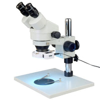 OMAX 7X-45X Zoom Binocular Stereo Microscope with Large Platform and 8W 54 LED Ring Light