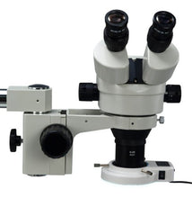Load image into Gallery viewer, OMAX 2.1X-90X Zoom Binocular Single-Bar Boom Stand Stereo Microscope with 54 LED Ring Light
