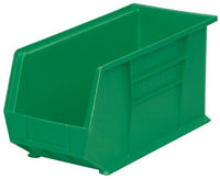 Akro-Mils 30265 AkroBins Plastic Storage Bin Hanging Stacking Containers, (18-Inch x 8.25-Inch x 9-Inch), Green, (6-Pack) (30265GREEN)
