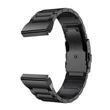 Load image into Gallery viewer, LDFAS Fenix 7/6 Pro/5 Plus Band, Sport Quick Release Easy Fit 22mm Stainless Steel Metal Strap with Safety Buckle Compatible for Garmin Fenix 7/6/5 Plus/Instinct 2, Epix Gen 2, Black
