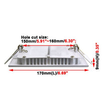 Load image into Gallery viewer, BRILLRAYDO 12W Dimmable Warm White Ultra-Thin Square LED SMD Ceiling Panel Light Acrylic Board Lamp
