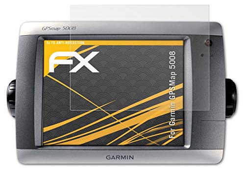 atFoliX Screen Protector Compatible with Garmin GPSMap 5008 Screen Protection Film, Anti-Reflective and Shock-Absorbing FX Protector Film (3X)