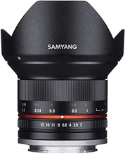 Load image into Gallery viewer, Samyang 1220502101 12 mm F2.0 Manual Focus Lens for Canon M - Black
