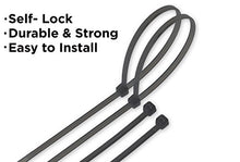 Load image into Gallery viewer, Multi-Purpose Cable Ties, Zip Ties Heavy Duty are Great for Cord &amp; Cable Management. Wire Ties Measure 8&quot; (250, Black)
