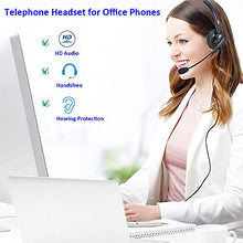 Load image into Gallery viewer, MKJ RJ9 Telephone Headset with Microphone Noise Cancelling Corded Call Center Phone Headset for Office Landline Avaya 1408 9508 Polycom VVX310 500 Aastra 6753i AudioCodes Mitel 5210 Fanvil Nortel
