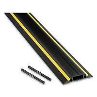 Brother D-Line Fc83h Medium-Duty Floor Cable Cover 3 1/4 X 1/2 X 6 Ft Black with Yellow Stripe
