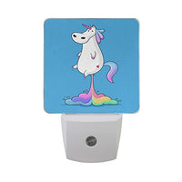 Naanle Set of 2 Cute Fat Unicorn Colorful Auto Sensor LED Dusk to Dawn Night Light Plug in Indoor for Adults