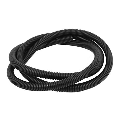 Aexit Black Plastic Electric Motors 15.8mm x 12mm Flexible Corrugated Conduit Pipe Hose Tube Fan Motors 2M Long