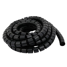 Load image into Gallery viewer, Aexit 25mm Dia Electrical equipment Flexible Spiral Tube Cable Wire Wrap Black 5 Meters Long with Clip
