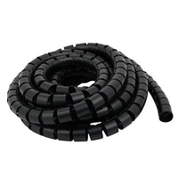Aexit 25mm Dia Electrical equipment Flexible Spiral Tube Cable Wire Wrap Black 5 Meters Long with Clip