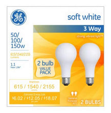 Load image into Gallery viewer, G E Lighting 97763 3-Way Light Bulbs, Frosted Soft White, 50/100/150-Watt, 2-Pk. - Quantity 66
