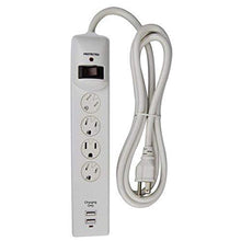 Load image into Gallery viewer, Morris 89020 4 Outlet Surge Strip with Two 2.1A USB Charging Ports,6&#39; Length, 800J
