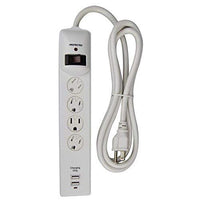 Morris 89020 4 Outlet Surge Strip with Two 2.1A USB Charging Ports,6' Length, 800J