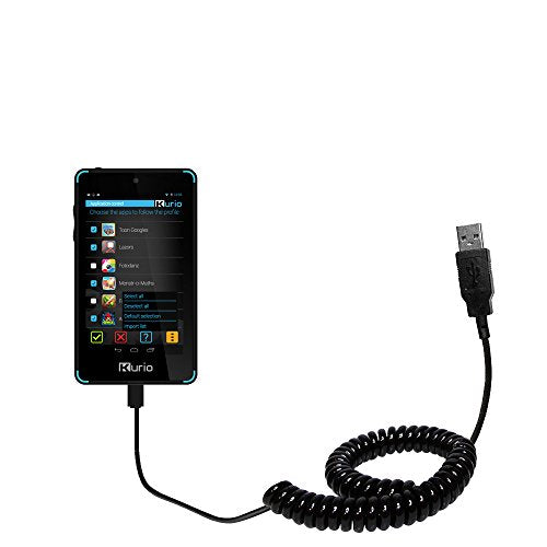 Unique Gomadic Coiled USB Charge and Data Sync cable compatible with KD Interactive Kurio Phone - Charging and HotSync functions with one cable. Built with TipExchange