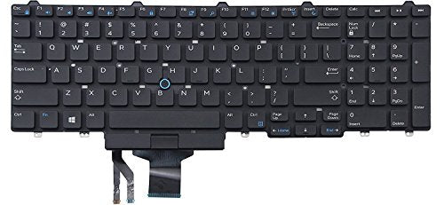 New US Black English Laptop Keyboard No Backlit (Without Frame) Replacement for Dell Latitude E5550 E5570 Series