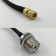 Load image into Gallery viewer, 12 inch RG188 SMC FEMALE to UHF Female BULKHEAD Pigtail Jumper RF coaxial cable 50ohm Quick USA Shipping
