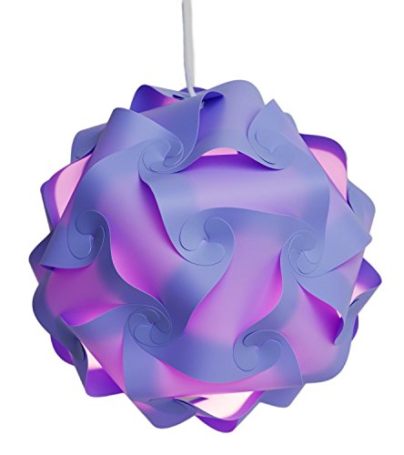 Puzzle Lights with Lamp Cord Kits , Self DIY Assembled Puzzle Lights Mordem Lampshade IQ Lamp Shades L Size (Purple)