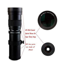 Load image into Gallery viewer, FocusFoto 420-800mm F/8.3-16 Super Telephoto Zoom Lens Manual Focus with 3pcs Free T-Mount Adapters for Canon Nikon Sony DSLR Cameras
